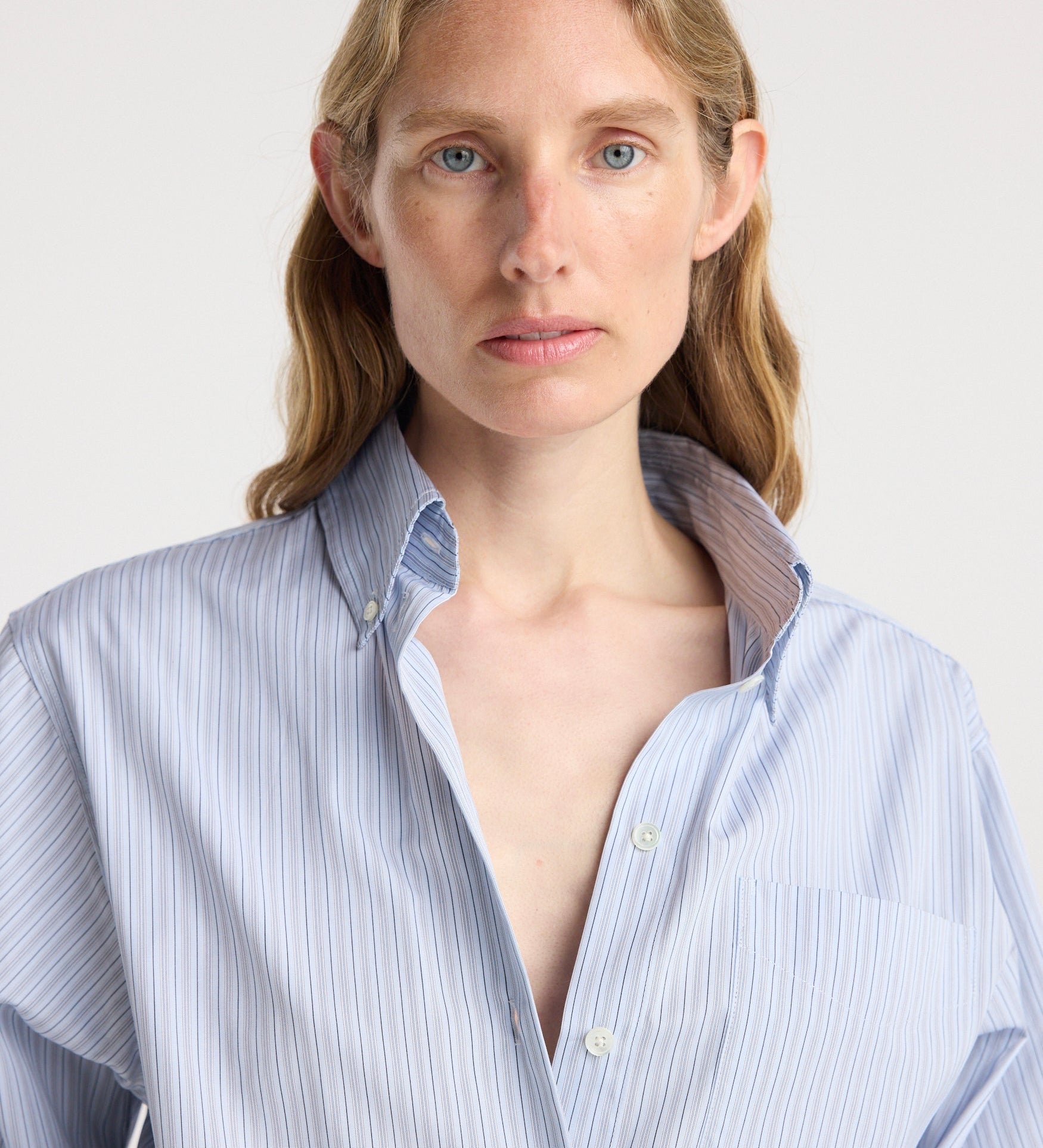 ROHE - Oxford striped shirt | blue stripe