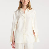 ROHE - Silk open - sleeve detailed shirt | cream
