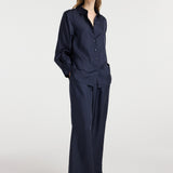 ROHE - Silk open - sleeve detailed shirt | night