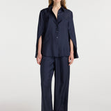 ROHE - Silk open - sleeve detailed shirt | night