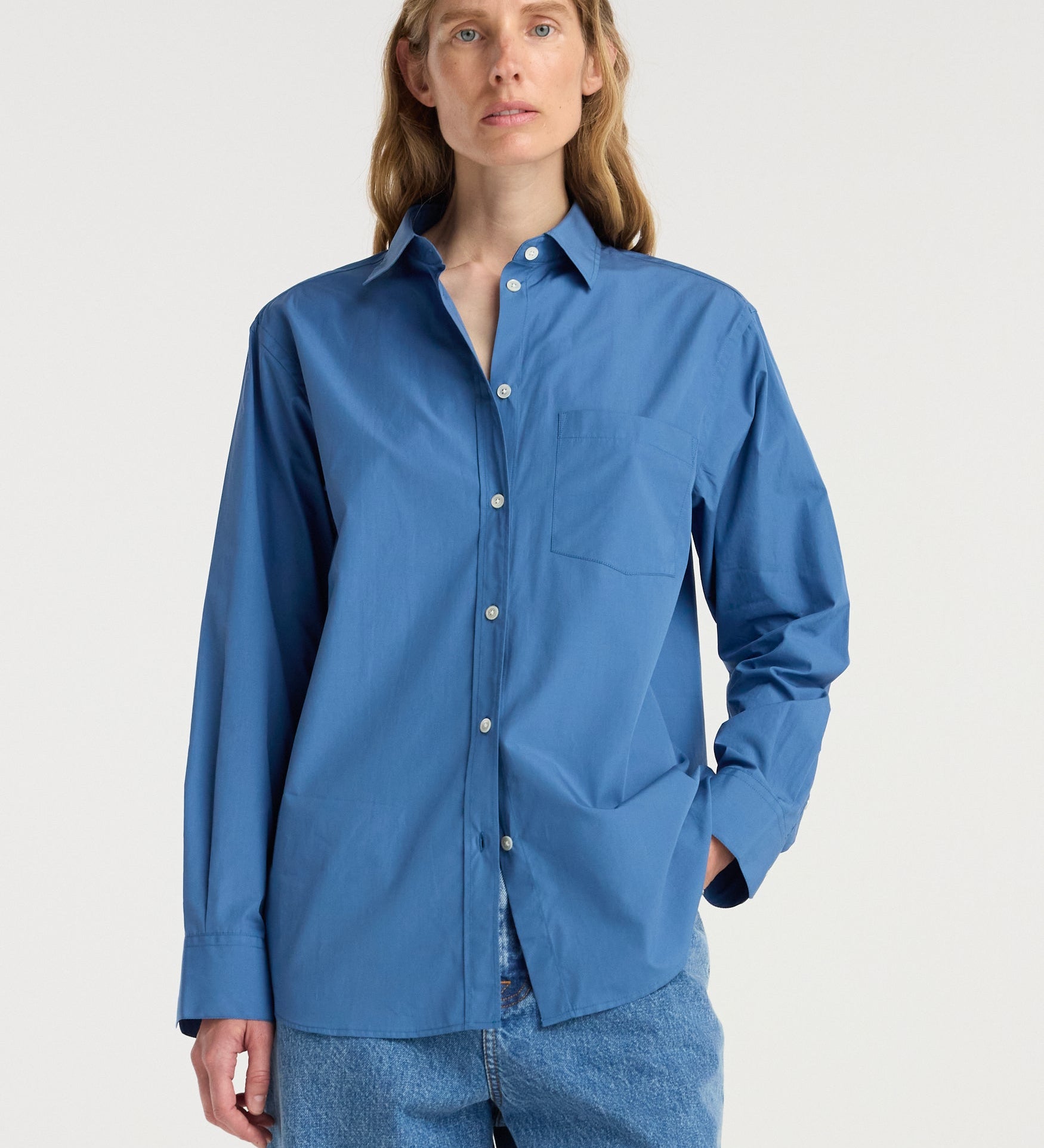 ROHE - Classic fit shirt | pacific blue