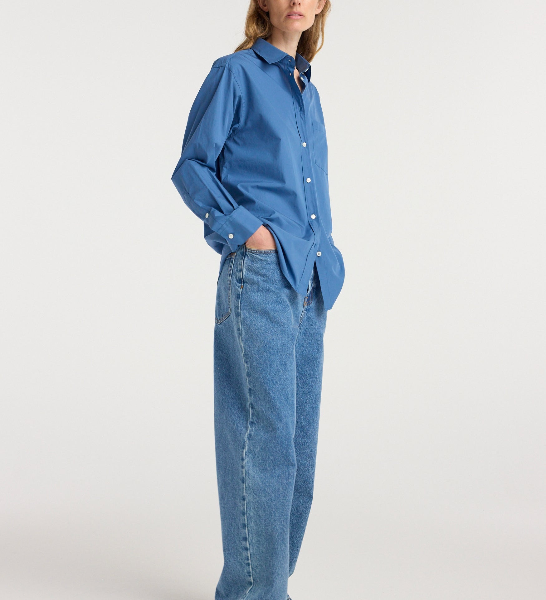 ROHE - Classic fit shirt | pacific blue