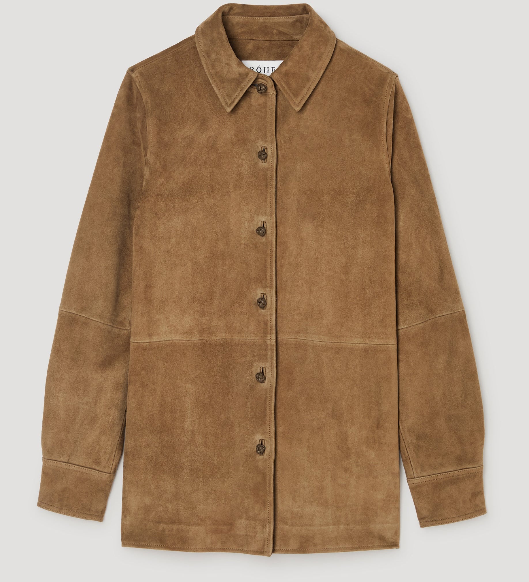 ROHE - Suede pankou overshirt | sage