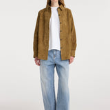 ROHE - Suede pankou overshirt | sage