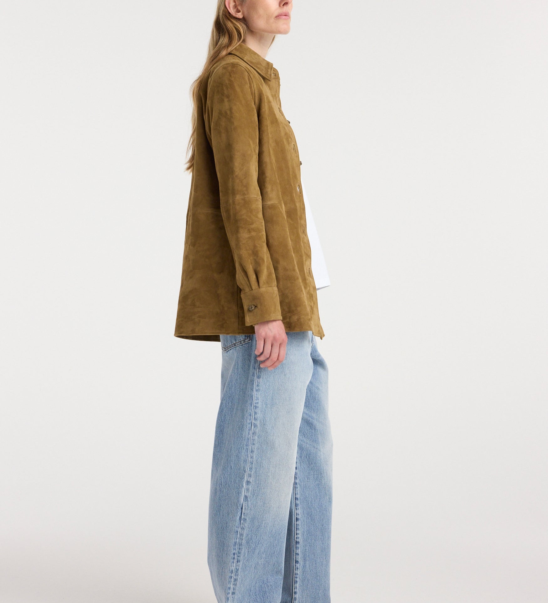 ROHE - Suede pankou overshirt | sage