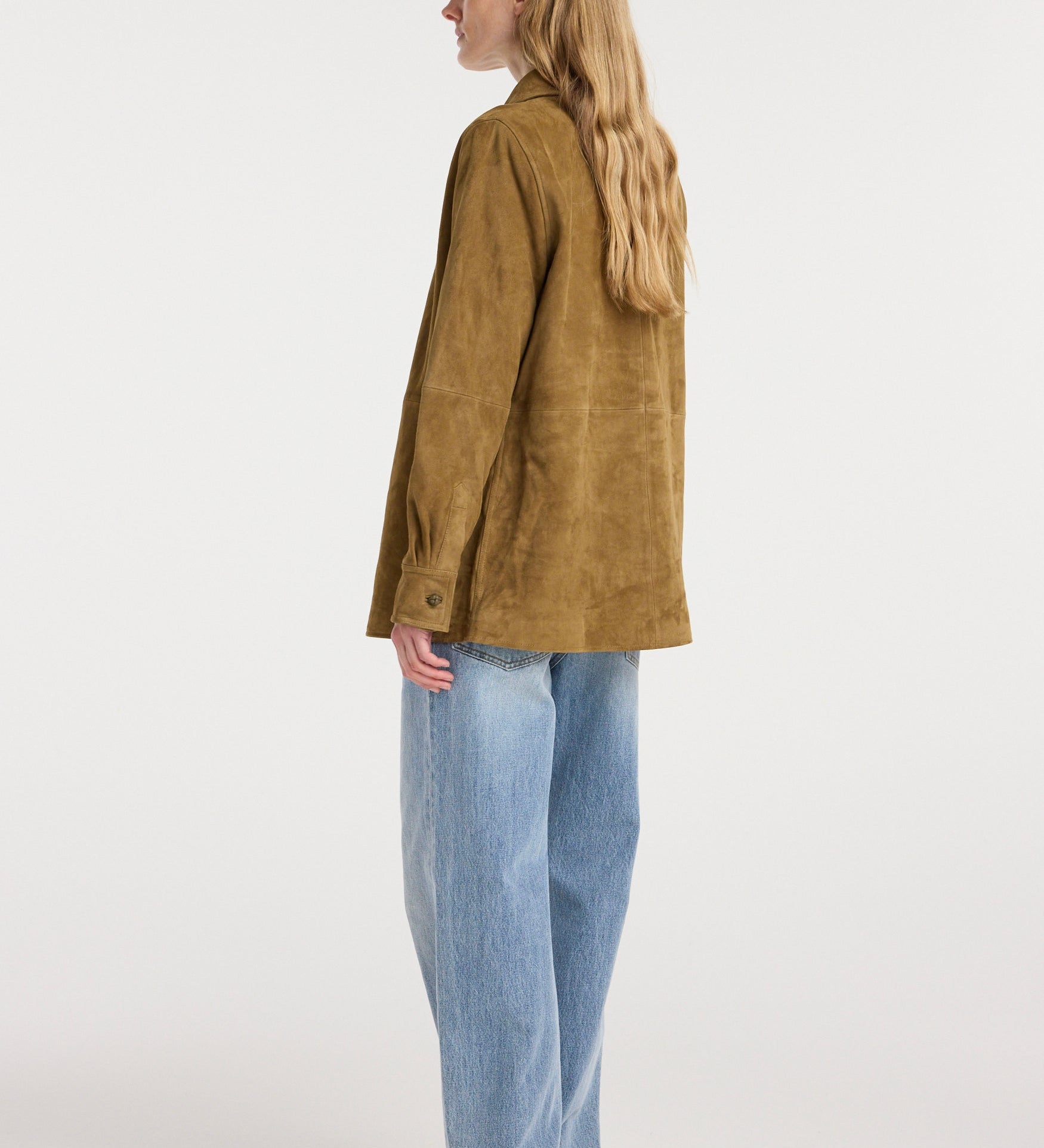 ROHE - Suede pankou overshirt | sage