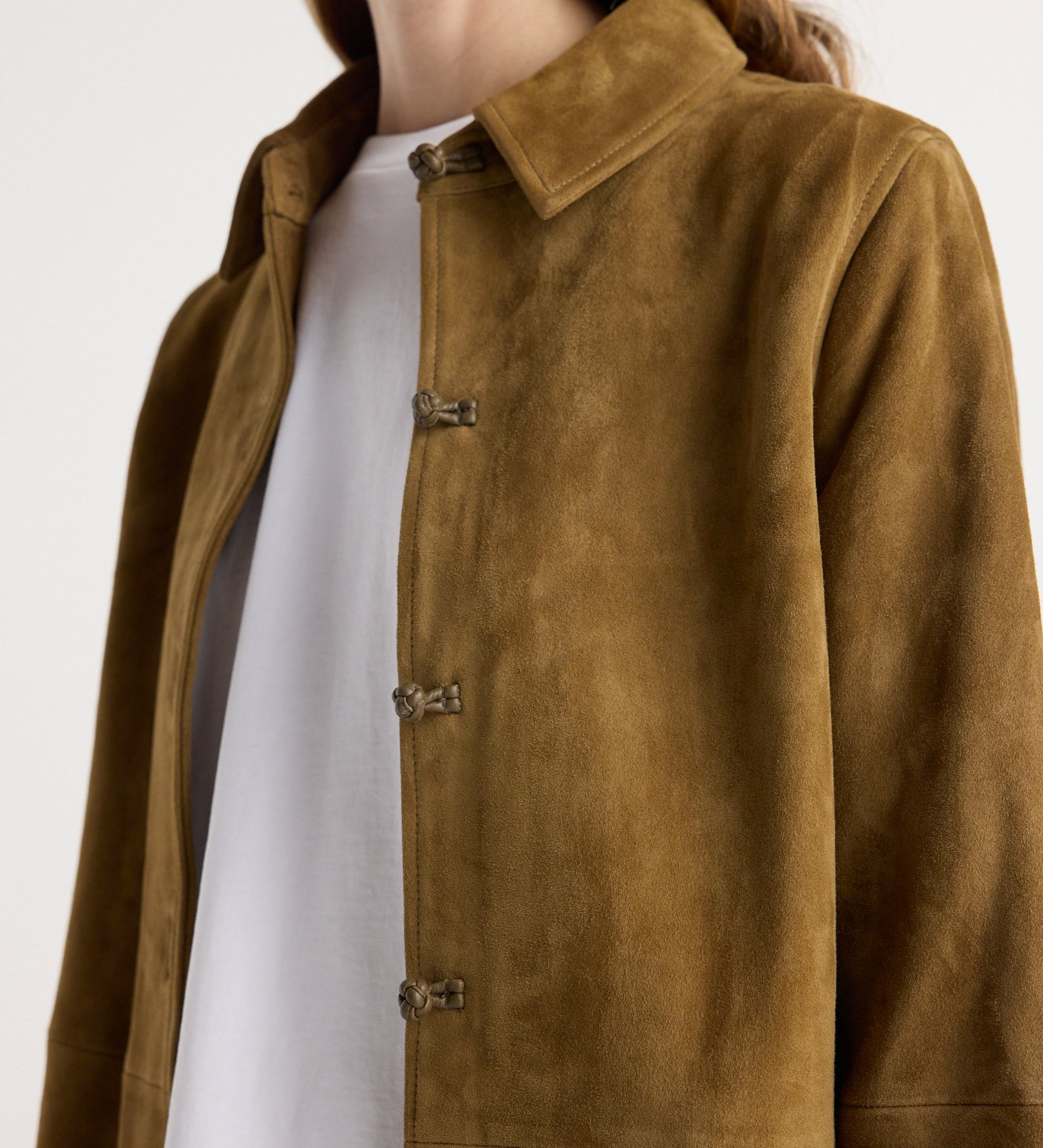 ROHE - Suede pankou overshirt | sage