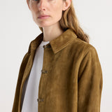 ROHE - Suede pankou overshirt | sage