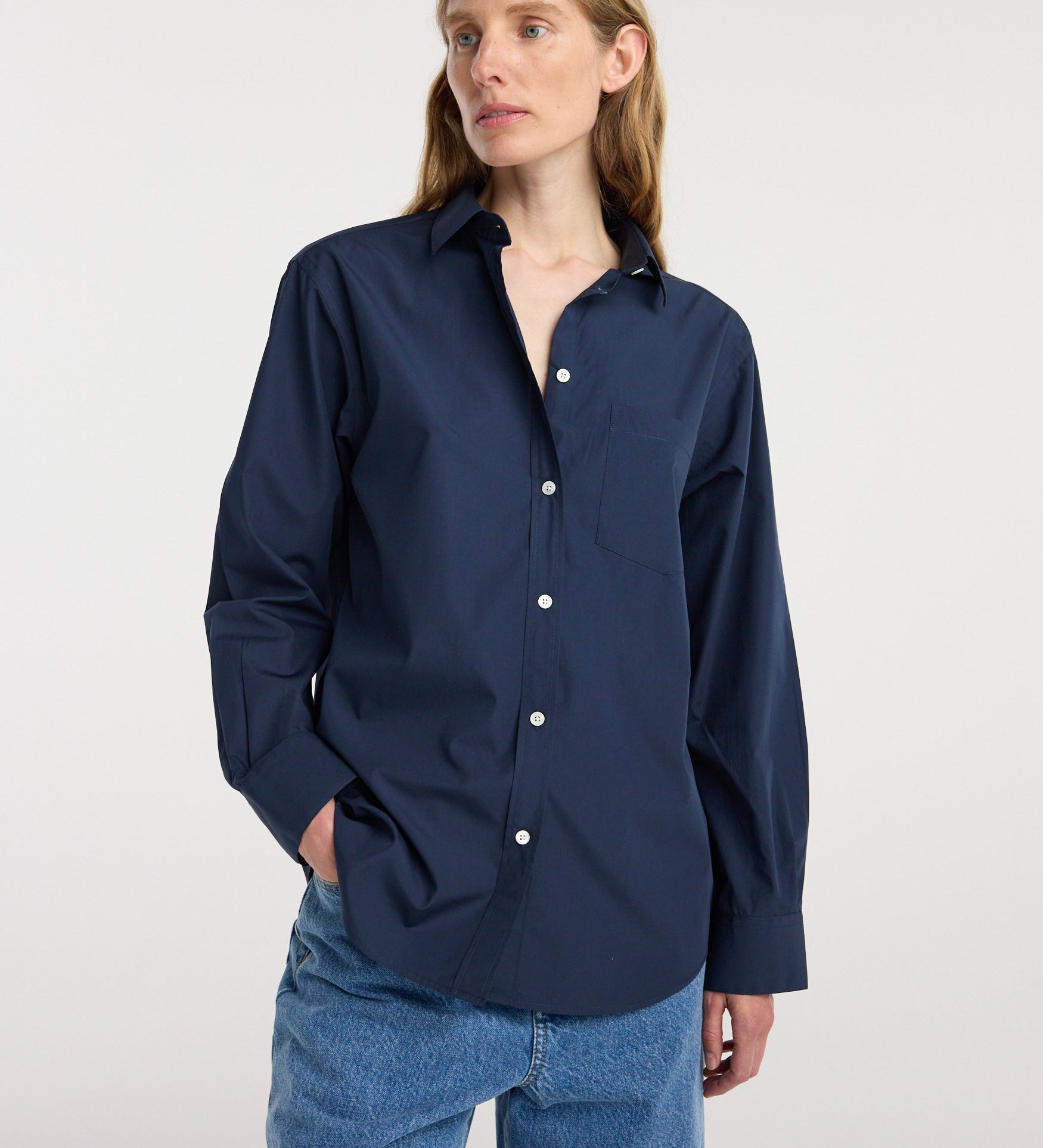 ROHE - Classic fit shirt | navy