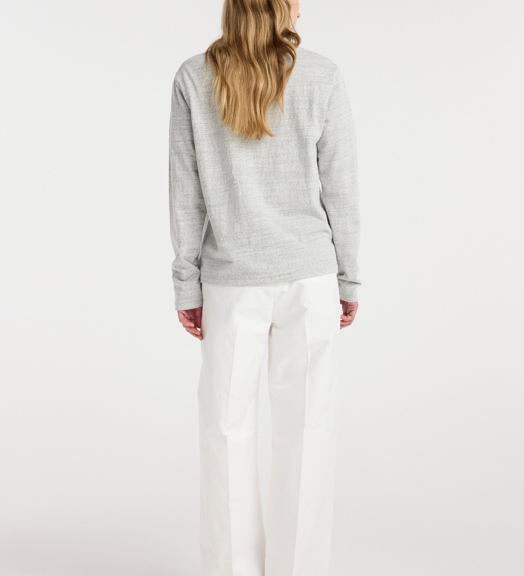 ROHE - Japanese mouliné jersey long sleeve | grey mouliné