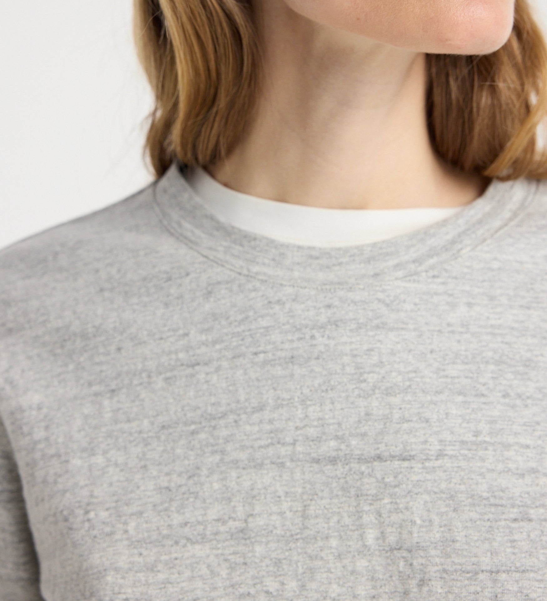 ROHE - Japanese mouliné jersey long sleeve | grey mouliné