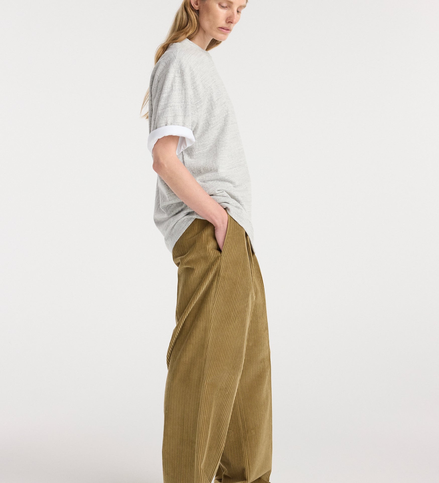 ROHE - Japanese mouliné jersey t - shirt | grey mouliné