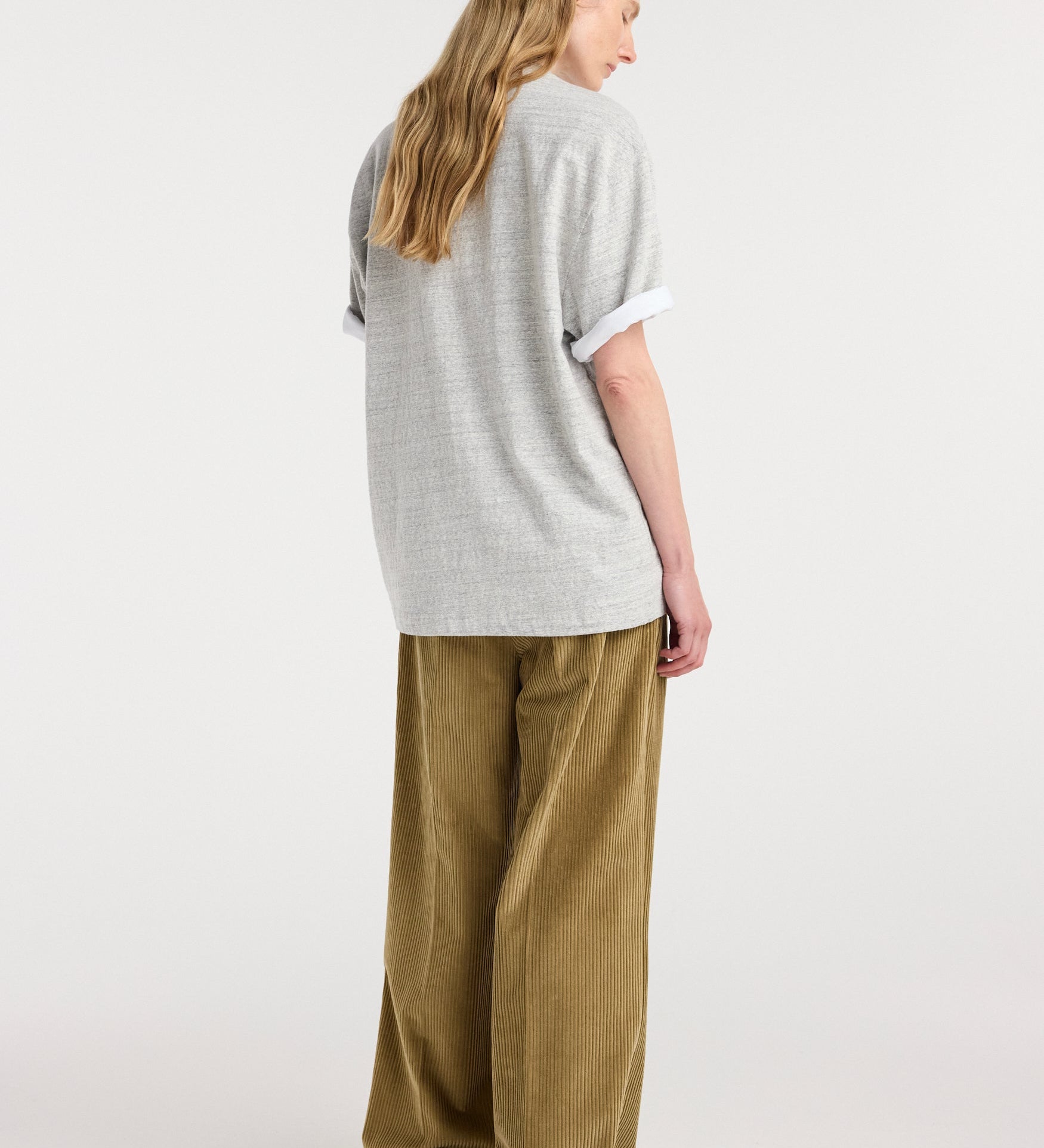 ROHE - Japanese mouliné jersey t - shirt | grey mouliné