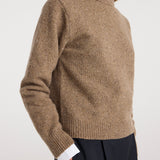 ROHE - Fitted mouliné crewneck | mouliné taupe melange