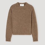 ROHE - Fitted mouliné crewneck | mouliné taupe melange
