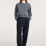 ROHE - Statement shoulder crewneck | mid grey melange