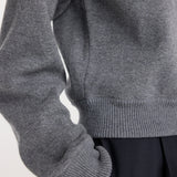 ROHE - Statement shoulder crewneck | mid grey melange