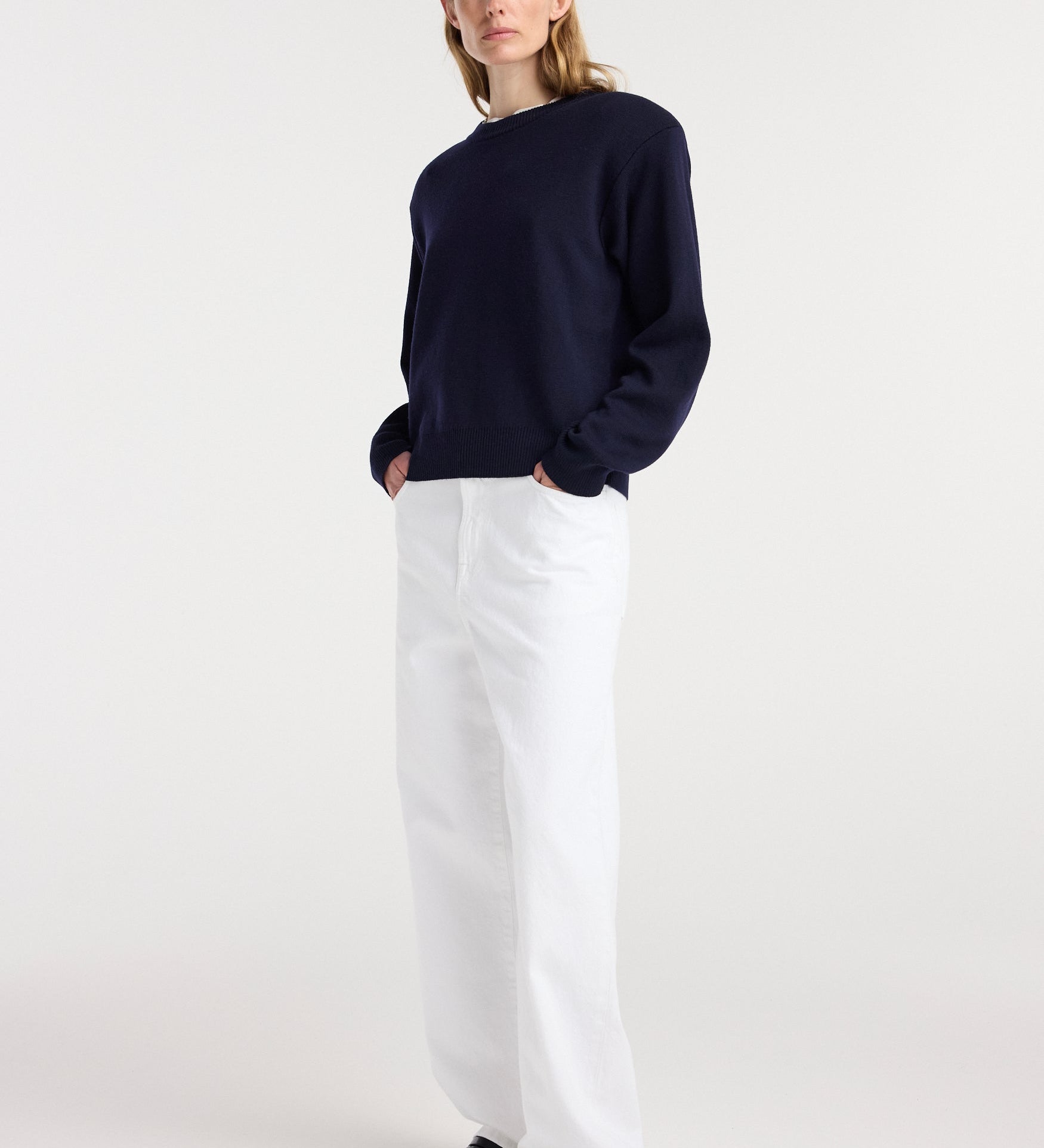 ROHE - Statement shoulder crewneck | navy