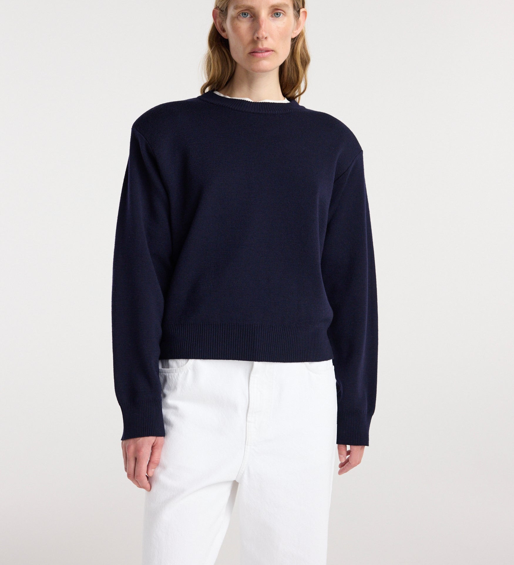 ROHE - Statement shoulder crewneck | navy