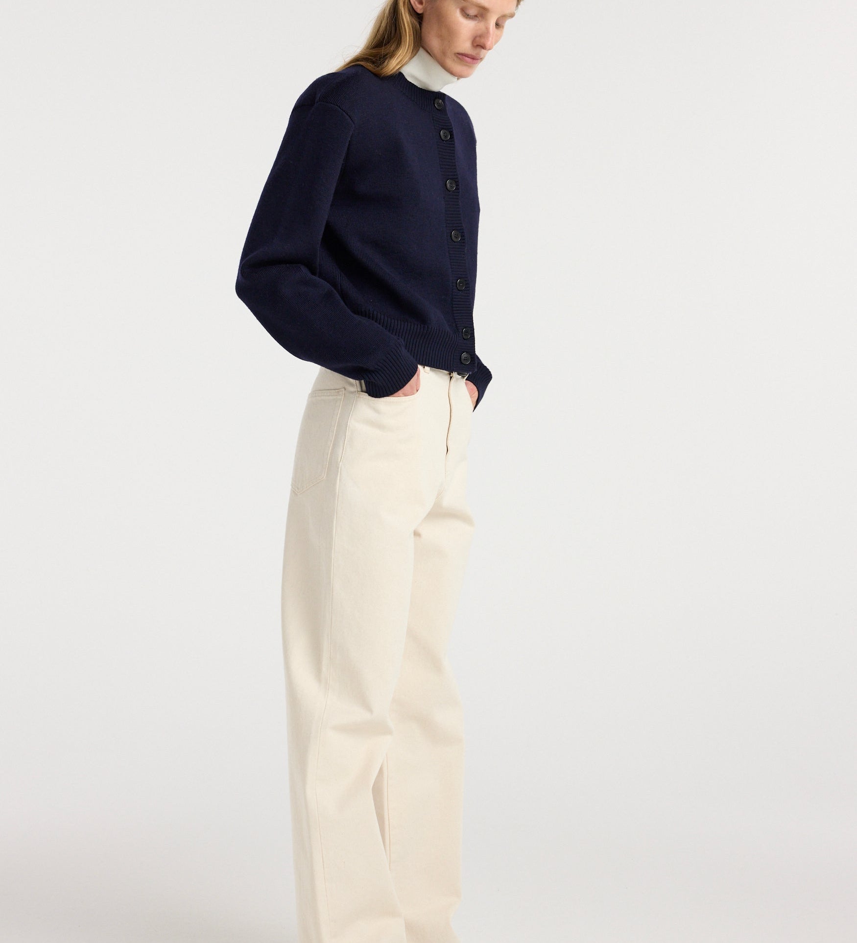 ROHE - Statement shoulder cardigan | navy