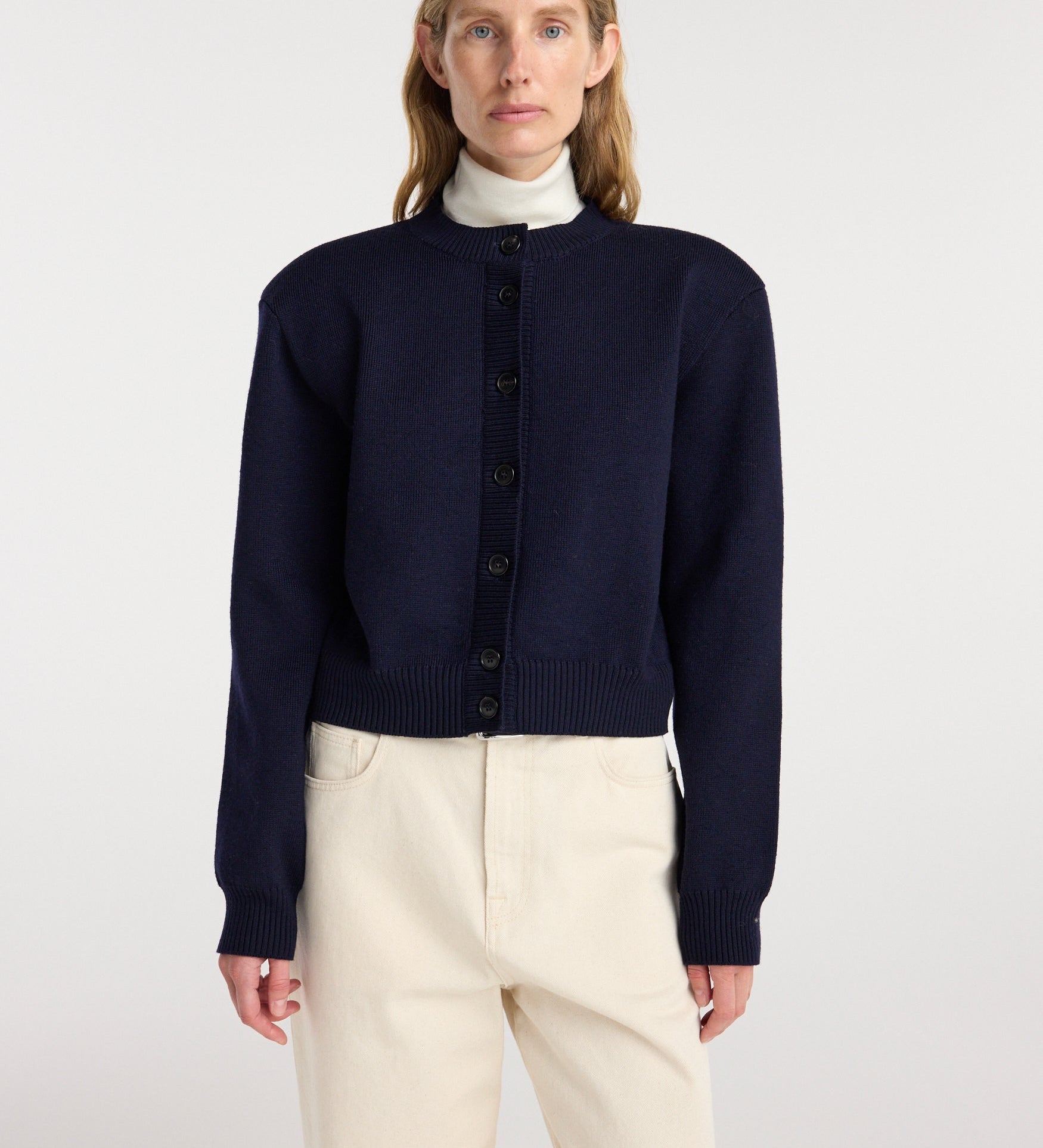 ROHE - Statement shoulder cardigan | navy