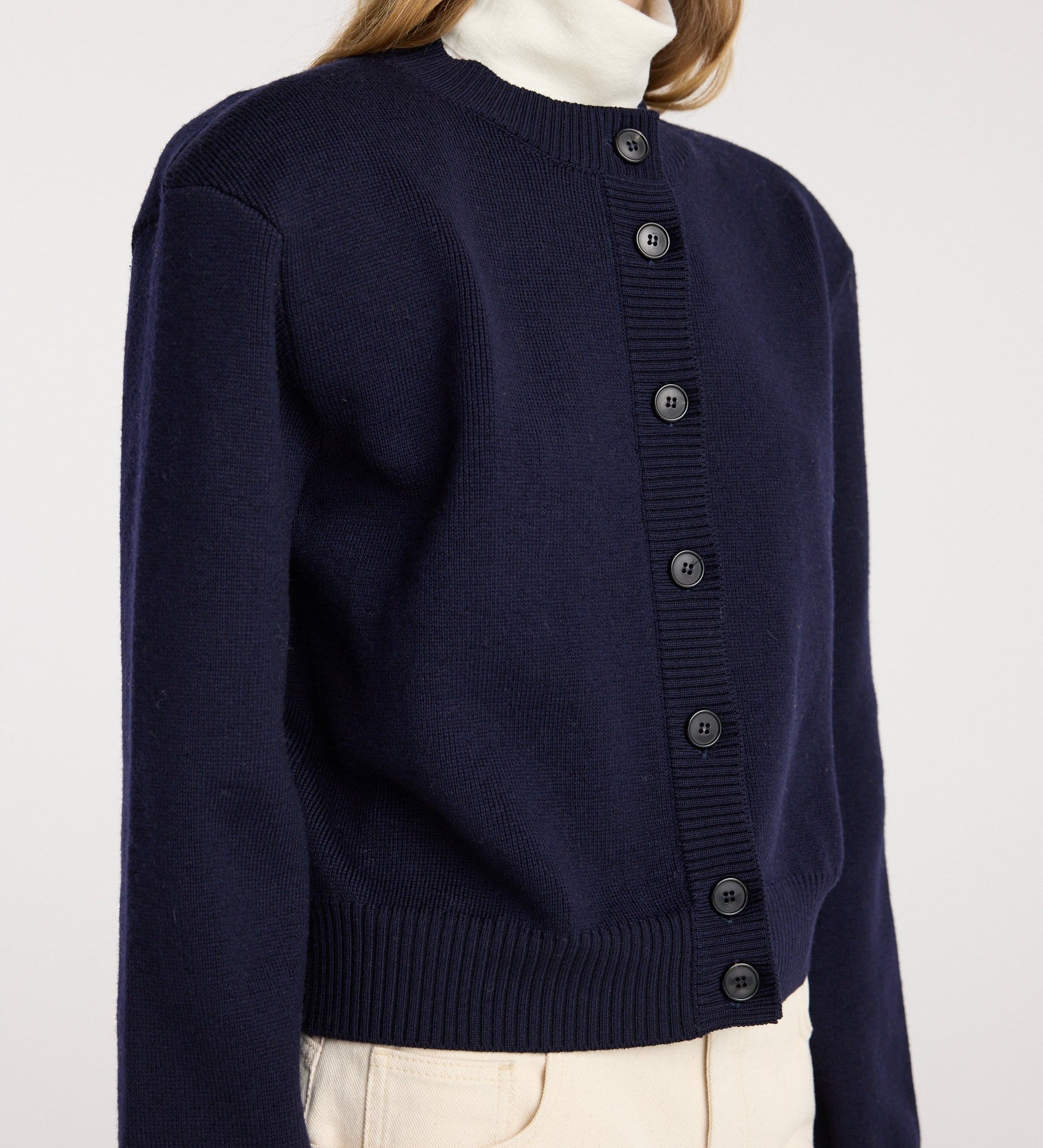 ROHE - Statement shoulder cardigan | navy