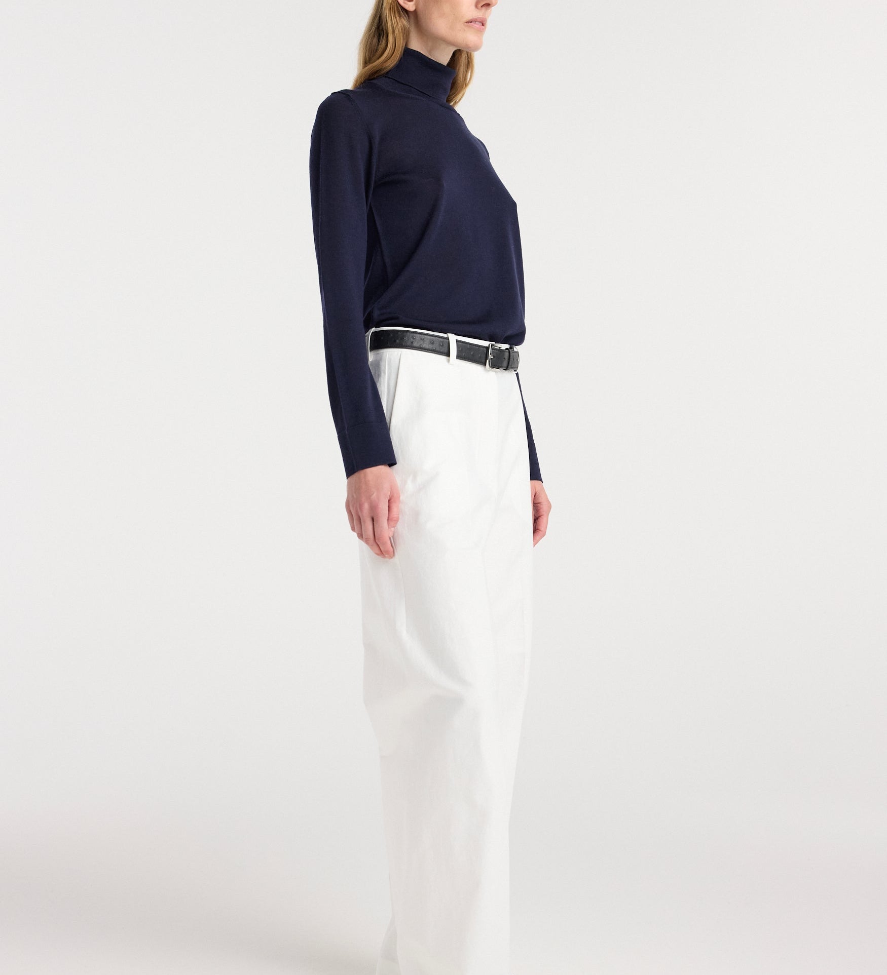 ROHE - Fine - knit wool cashmere turtleneck | navy