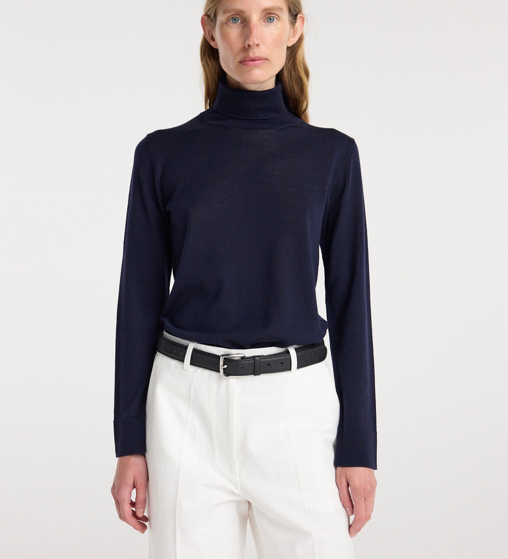 ROHE - Fine - knit wool cashmere turtleneck | navy