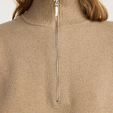 ROHE - Zipped mouliné polo | camel