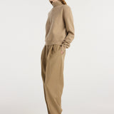 ROHE - Zipped mouliné polo | camel