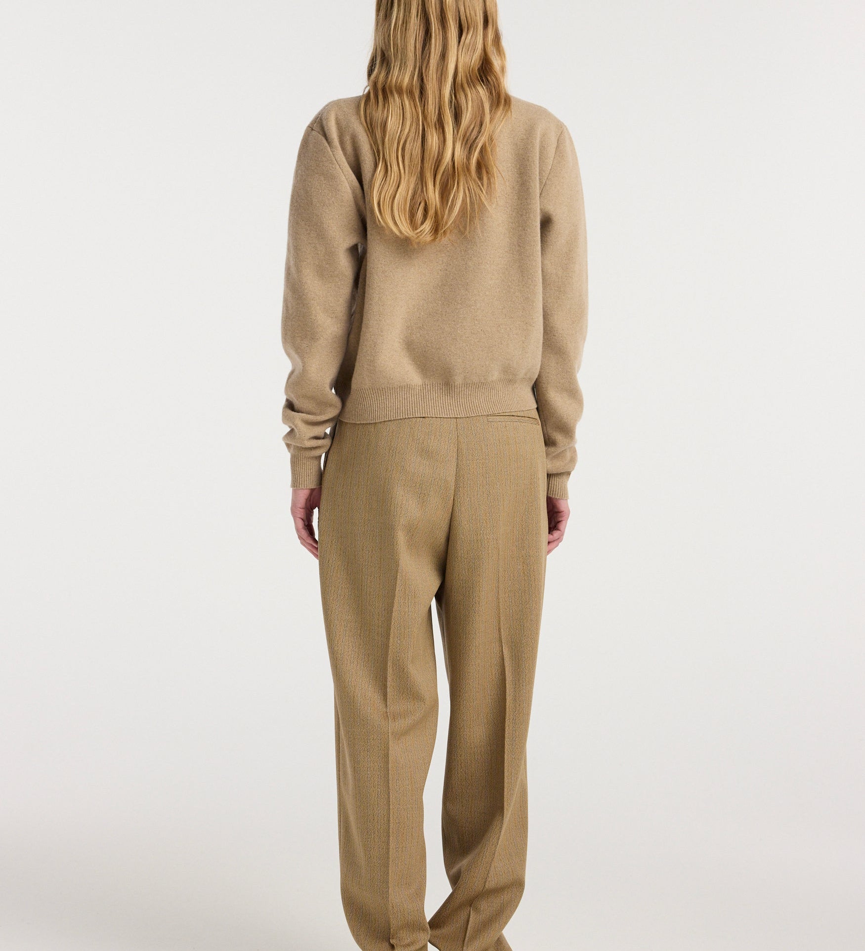 ROHE - Zipped mouliné polo | camel