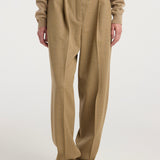 ROHE - Zipped mouliné polo | camel