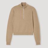 ROHE - Zipped mouliné polo | camel