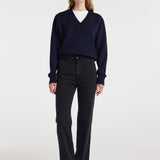 ROHE - Double v - neck jumper | navy