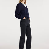 ROHE - Double v - neck jumper | navy