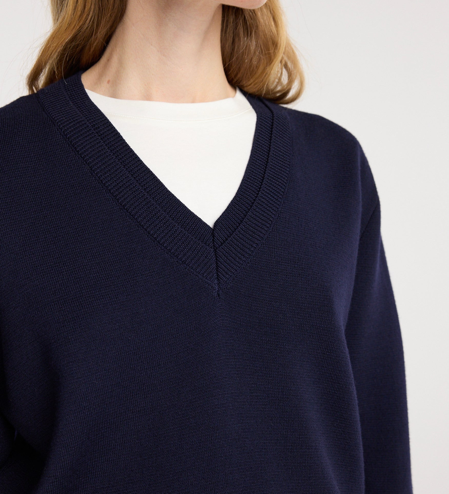 ROHE - Double v - neck jumper | navy
