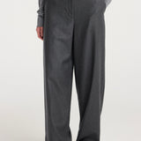ROHE - Wide leg trousers | dark grey melange