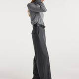 ROHE - Fine knitted wool turtleneck | mid grey melange