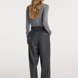 ROHE - Fine knitted wool turtleneck | mid grey melange