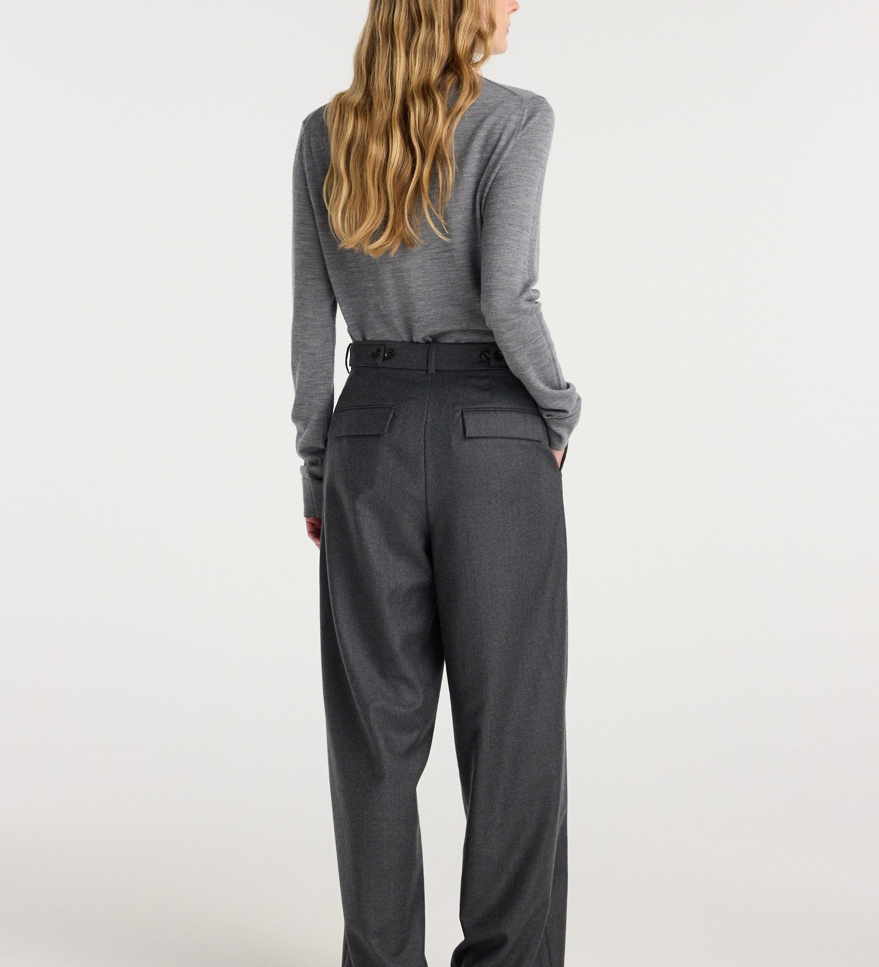 ROHE - Fine knitted wool turtleneck | mid grey melange