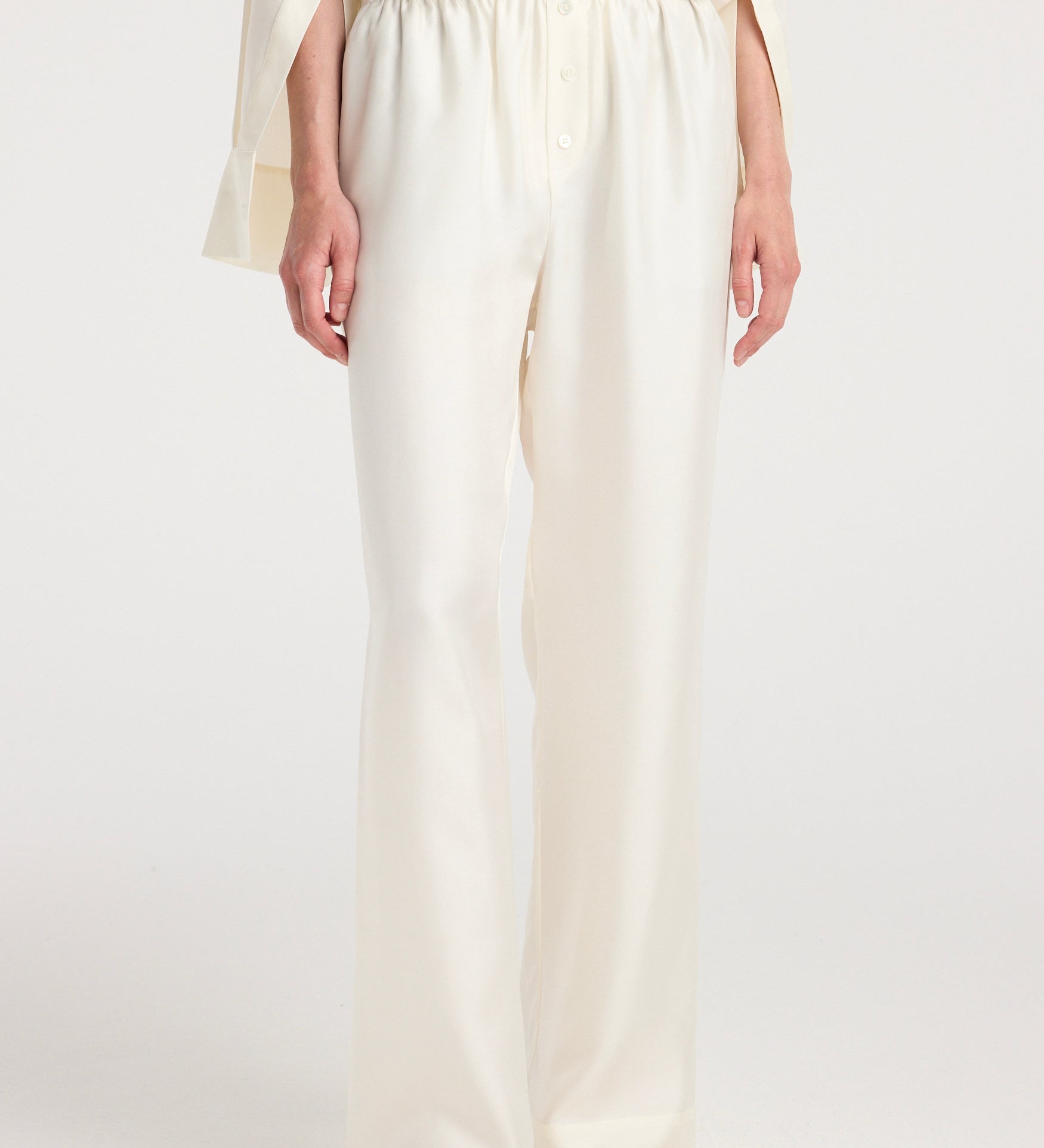 ROHE - Silk relaxed trousers | cream