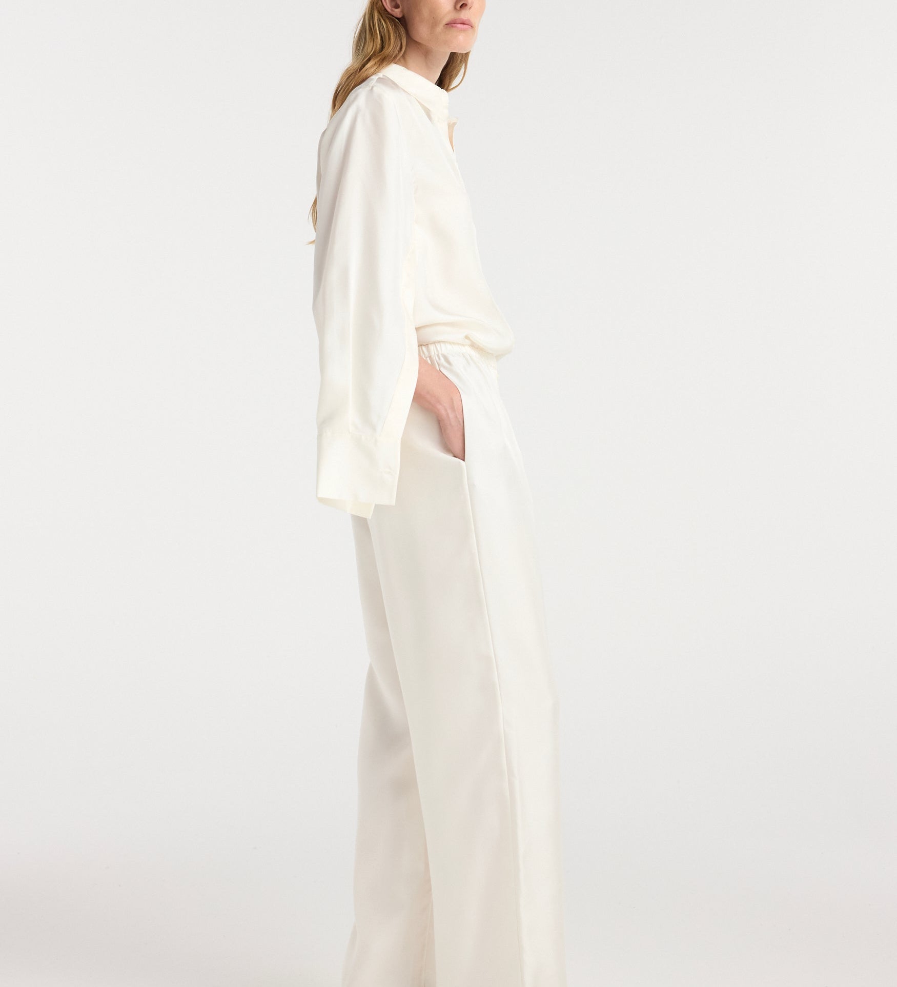 ROHE - Silk relaxed trousers | cream