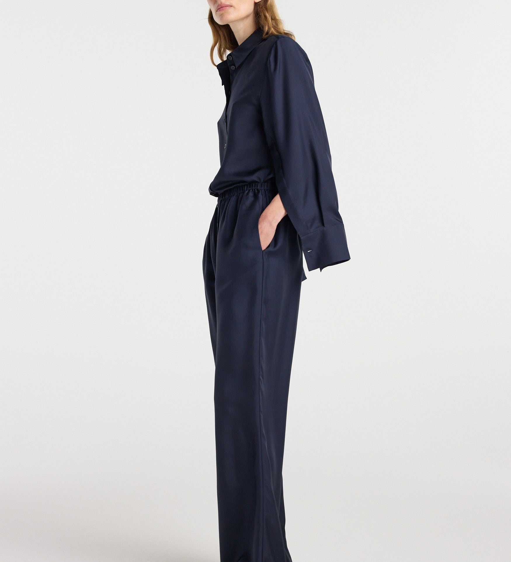 ROHE - Silk relaxed trousers | night