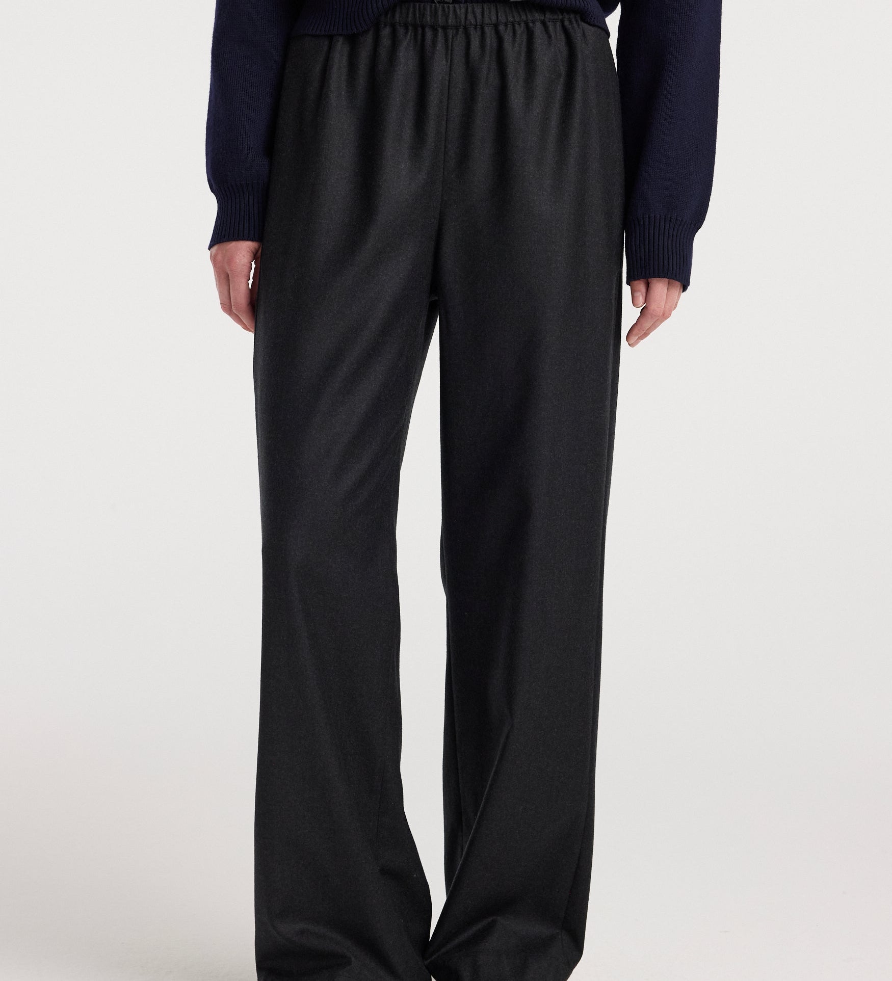 ROHE - Relaxed fit trousers | anthracite melange
