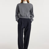 ROHE - Daria - Single pleat tapered trousers | navy