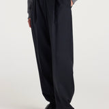 ROHE - Daria - Single pleat tapered trousers | navy