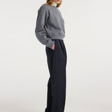 ROHE - Daria - Single pleat tapered trousers | navy