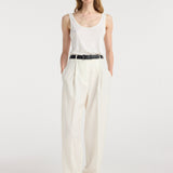 ROHE - Daria - Single pleat tapered trousers | off white