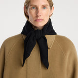 ROHE - Small knitted triangle scarf | black