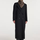 ROHE - Small knitted triangle scarf | taupe melange